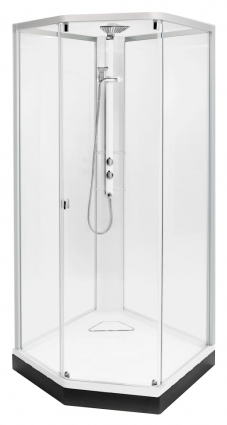 Передняя панель IDO Showerama 8-5 100x100 прозр. стекло, серебр. профиль