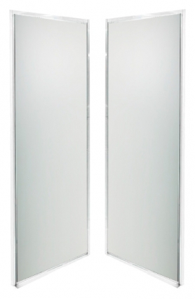 Задняя панель IDO Showerama 8-5 100x100 узорчатое стекло, белый профиль