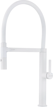 Смеситель для кухни Paulmark Leader Le214101-431 с гибким изливом, матовый белый