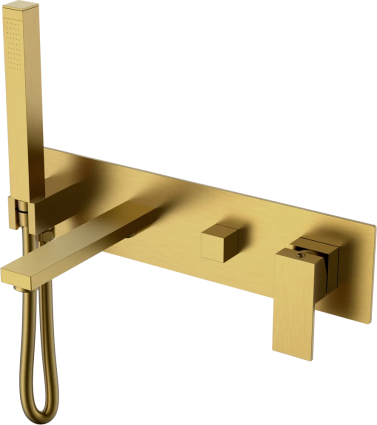 Смеситель для ванны с душем Boheme Qubic 474-2-BR С ВНУТРЕННЕЙ ЧАСТЬЮ, bronze