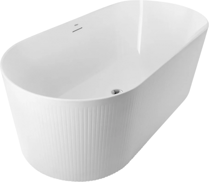 Акриловая ванна BelBagno BB411 170x80 см, отдельностоящая, овальная, со сливом-переливом, с донным клапаном
