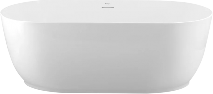 Акриловая ванна BelBagno BB413 170x80 см, отдельностоящая, овальная, со сливом-переливом, с донным клапаном, белая матовая