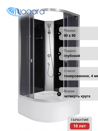 Душевая кабина Niagara Eco E90/40/TN/BK 90х90 см