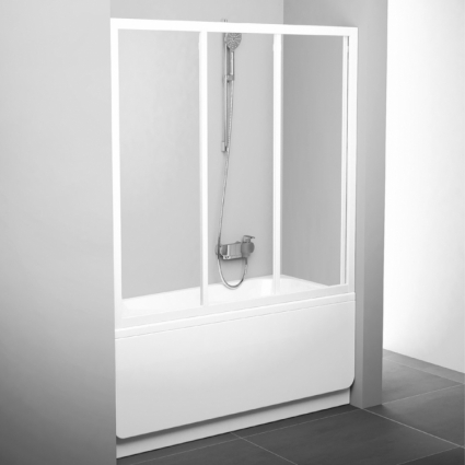 Шторка на ванну Ravak AVDP3-120 Transparent, профиль белый