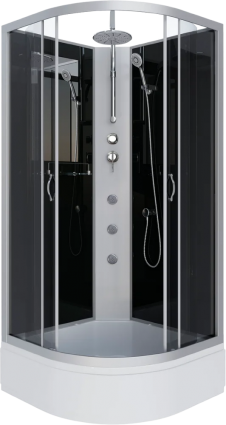 Душевая кабина Niagara Classic NG-3502-14BKTG 100х100 см, без крыши, с гидромассажем и тропическим душем