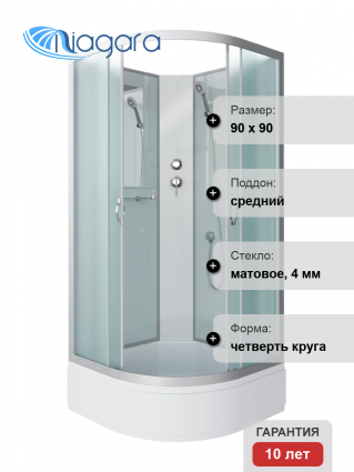 Душевая кабина Niagara Classic NG-3301-14BK 90х90 см, без крыши