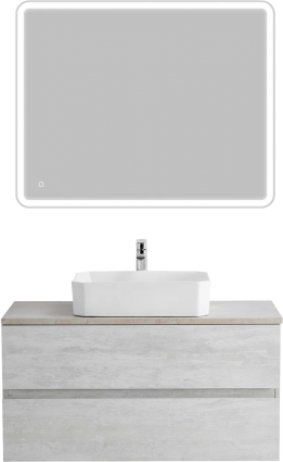 Мебель для ванной Cezares Molveno 46 100 legno bianco, со столешницей marmo crema opaco