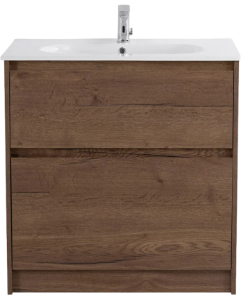 Тумба с раковиной BelBagno Kraft 80 напольная, rovere tabacco, раковина LOV-800-LVB