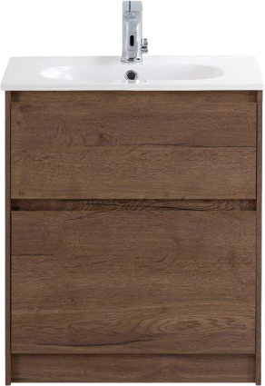 Тумба с раковиной BelBagno Kraft 60 напольная, rovere tabacco, раковина BB1923-600