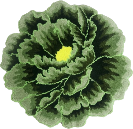 Коврик Carnation Home Fashions Peony Flower FLW90GRN 90 см, green