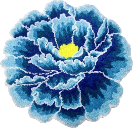 Коврик Carnation Home Fashions Peony Flower FLW90BLU 90 см, blue