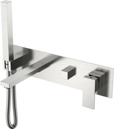 Смеситель для ванны с душем Boheme Qubic 474-2-NB С ВНУТРЕННЕЙ ЧАСТЬЮ, brushed nickel