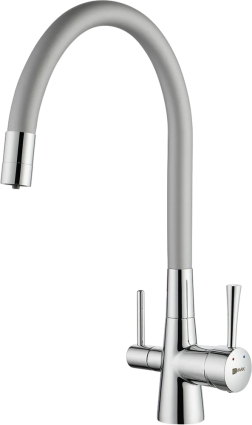 Смеситель для кухни Lemark Comfort LM3075C-Silver с гибким изливом, хром, серебристый