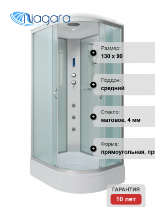 Душевая кабина Niagara Classic NG-33394-14LF 130х90 см, с гидромассажем и пультом управления