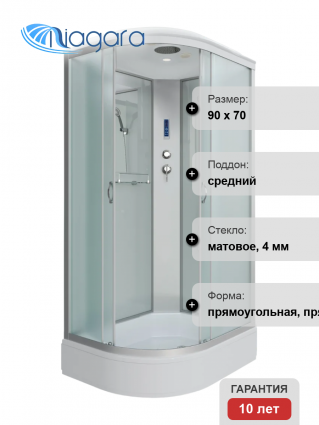 Душевая кабина Niagara Classic NG-33974-14RP 90х70 см, с пультом управления и FM-радио