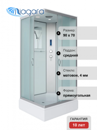 Душевая кабина Niagara Classic NG-33974-14QP 90х70 см, с пультом управления и FM-радио