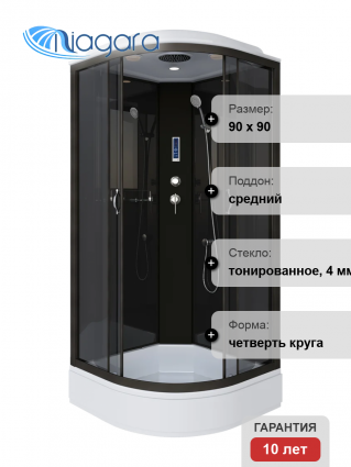 Душевая кабина Niagara Classic NG-6501-14P 90x90 см, с подсветкой и FM-радио
