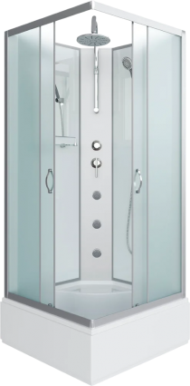 Душевая кабина Niagara Classic NG-1108-14BKTG 90х90 см, без крыши, с гидромассажем и тропическим душем