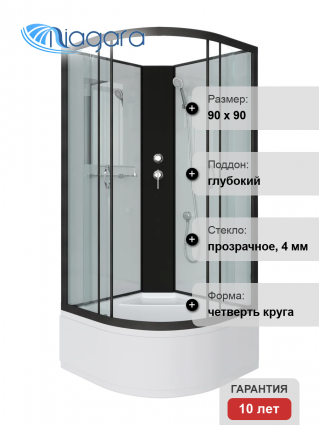 Душевая кабина Niagara Classic NG-6708-14BK 90x90 см, без крыши