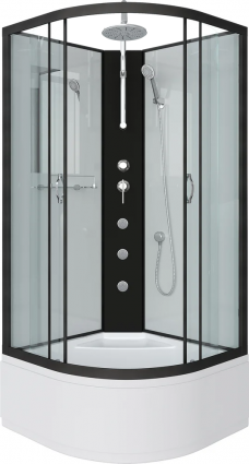Душевая кабина Niagara Classic NG-6707-14BKTG 80x80 см, без крыши, с гидромассажем и тропическим душем