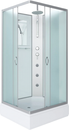 Душевая кабина Niagara Classic NG-33984-14QBKTG 90х80 см, без крыши, с гидромассажем и тропическим душем