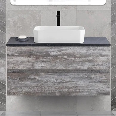 Тумба с раковиной Cezares Molveno 46 100 legno grigio, со столешницей
