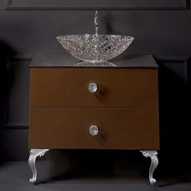 Тумба с раковиной Armadi Art NeoArt 80 шоколад с ручками Crystal хром, с ножками
