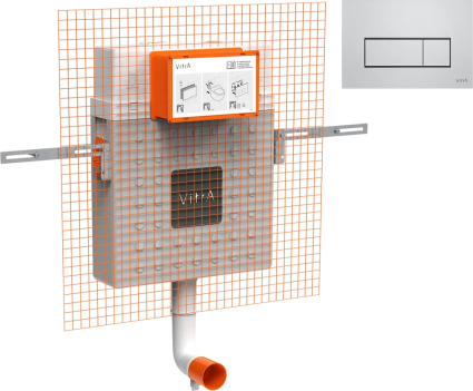Смывной бачок скрытого монтажа VitrA V12 762-1740-01 + Кнопка смыва VitrA Root Square 740-2380 хром