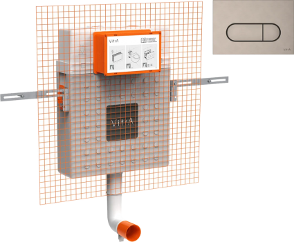 Смывной бачок скрытого монтажа VitrA V12 762-1740-01 + Кнопка смыва VitrA Root Square 740-2295 никель