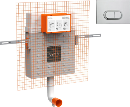 Смывной бачок скрытого монтажа VitrA V12 762-1740-01 + Кнопка смыва VitrA 740-0580 хром