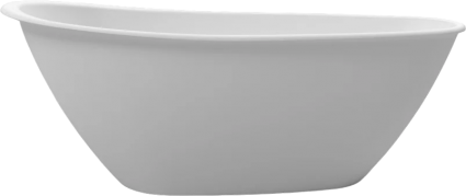 Ванна из искусственного камня WHITECROSS Spinel B 155x75 см, отдельностоящая, овальная, с донным клапаном, белая матовая