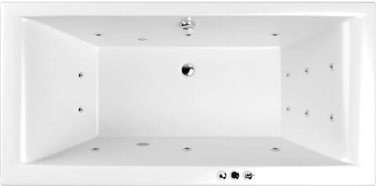 Акриловая ванна WHITECROSS Savia Duo SMART 170x80 см, с гидромассажем, с каркасом, со сливом-переливом