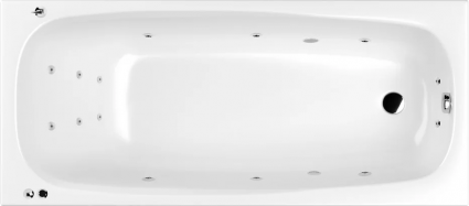 Акриловая ванна WHITECROSS Layla SMART 180x80 см, с гидромассажем, с каркасом, со сливом-переливом