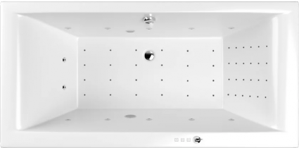 Акриловая ванна WHITECROSS Savia Duo NANO 170x80 см, с гидромассажем, с каркасом, со сливом-переливом