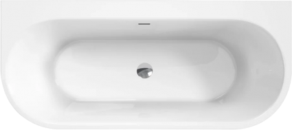 Акриловая ванна BelBagno BB711-1550-700 155x70 см, овальная, со сливом-переливом, с донным клапаном