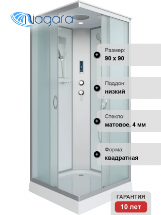 Душевая кабина Niagara Classic NG-1101-14P 90х90 см, с пультом управления и FM-радио