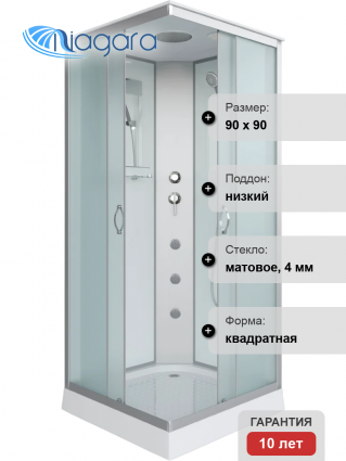 Душевая кабина Niagara Classic NG-1101-14G 90х90 см, с гидромассажем