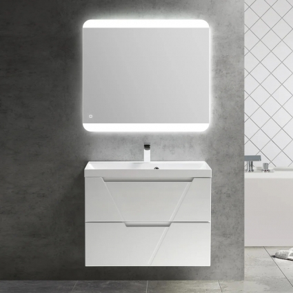Мебель для ванной BelBagno Vittoria 80 подвесная, bianco opaco, белая глянцевая раковина