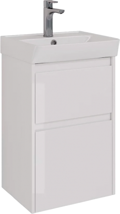 Тумба с раковиной Lemark Combi 45 белая глянцевая