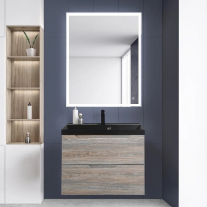 Мебель для ванной BelBagno Vittoria 80 подвесная, pino, черная матовая раковина