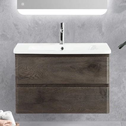 Тумба с раковиной BelBagno Albano 80 подвесная, robere nature grigio