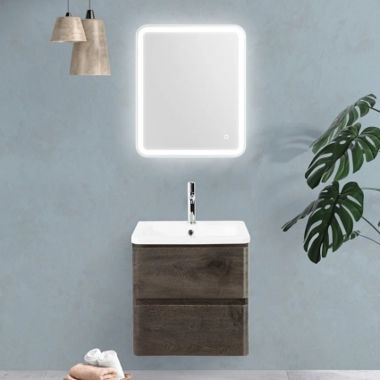 Мебель для ванной BelBagno Albano-Cer 60 подвесная, robere nature grigio