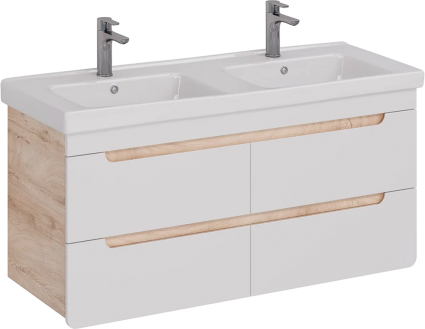 Тумба для комплекта Lemark Olivia 125 дуб кантри, белая глянцевая