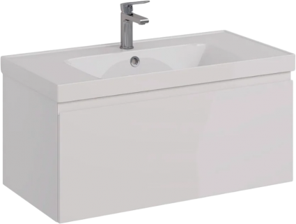 Тумба для комплекта Lemark Veon mini 90 белая глянцевая, 1 ящик