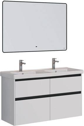 Мебель для ванной Lemark Combi 125 черная глянцевая, белая глянцевая