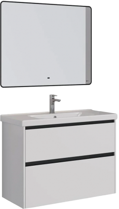 Мебель для ванной Lemark Combi 100 черная, белая глянцевая