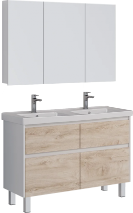 Мебель для ванной Lemark Combi 125 дуб кантри, белая глянцевая