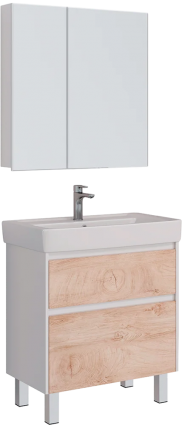 Мебель для ванной Lemark Combi 100 дуб кантри, белая глянцевая