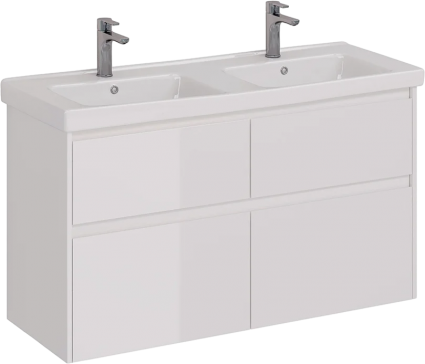 Тумба с раковиной Lemark Combi 125 белая глянцевая