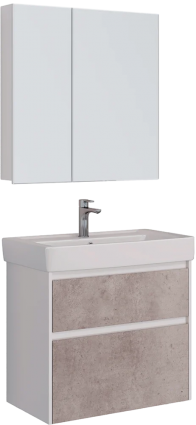 Мебель для ванной Lemark Combi 100 бетон, белая глянцевая